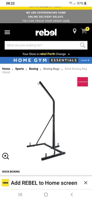 rock boxing bag stand